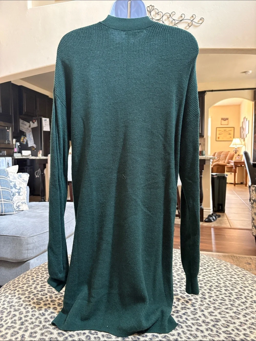 Gianni Bini Forest Green Choker Cutout Scoop Sweater